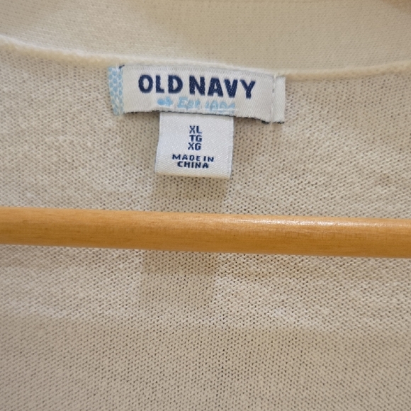 Old Navy Cream White Button-Up Cardigan, XL, GUC, Casual Vibes, Neutral Chic - Picture 3 of 6